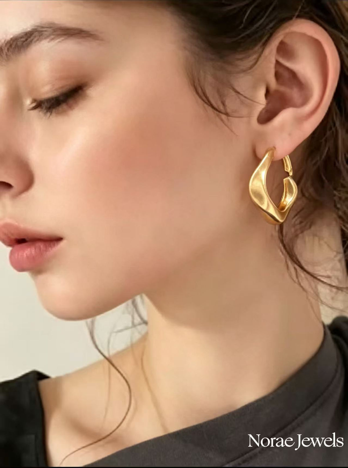 Chunky Irregular Wavy Hoop Earrings