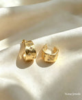 Irregular Half‑Hoop Star Crystal Earrings